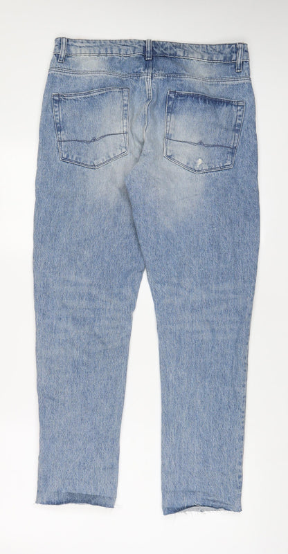 ASOS Mens Blue Cotton Straight Jeans Size 32 in L32 in Regular