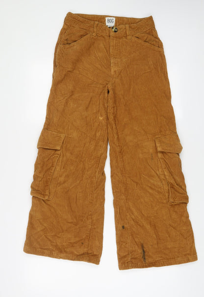 BDG Womens Brown Cotton Trousers Size XS L27 in Regular Zip