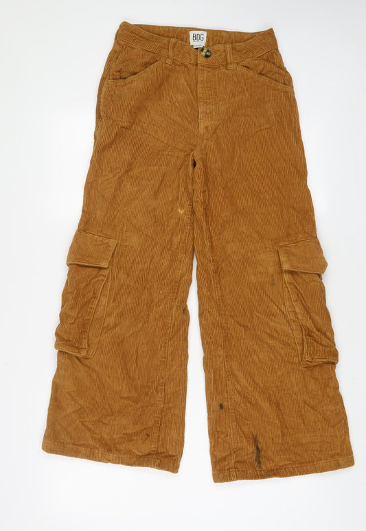 BDG Womens Brown Cotton Trousers Size XS L27 in Regular Zip
