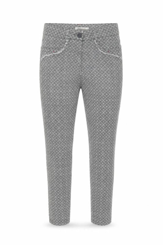Logo Womens Grey Geometric Cotton Skinny Jeans Size 28 in L26 in Regular Zip