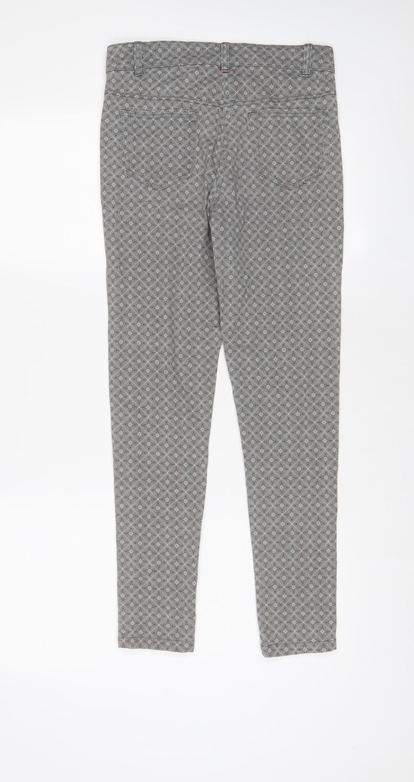 Logo Womens Grey Geometric Cotton Skinny Jeans Size 28 in L26 in Regular Zip