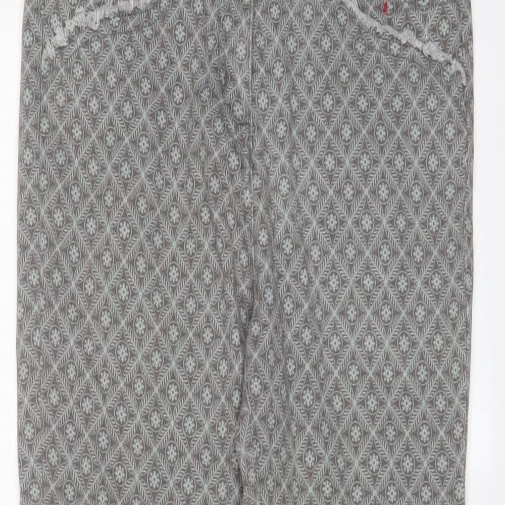 Logo Womens Grey Geometric Cotton Skinny Jeans Size 28 in L26 in Regular Zip