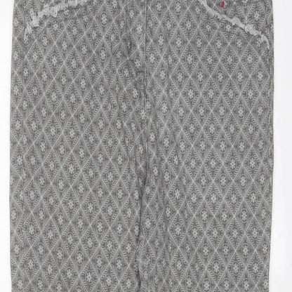 Logo Womens Grey Geometric Cotton Skinny Jeans Size 28 in L26 in Regular Zip