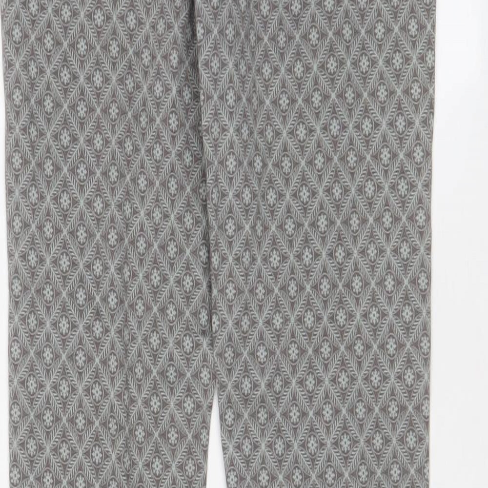 Logo Womens Grey Geometric Cotton Skinny Jeans Size 28 in L26 in Regular Zip