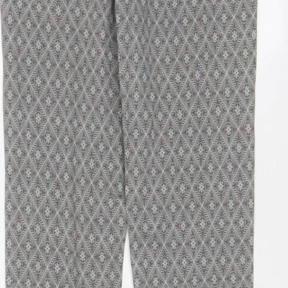 Logo Womens Grey Geometric Cotton Skinny Jeans Size 28 in L26 in Regular Zip