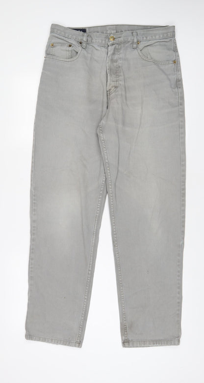 Mens UK Size 32 in Republic Regular Fit Straight Grey Jeans