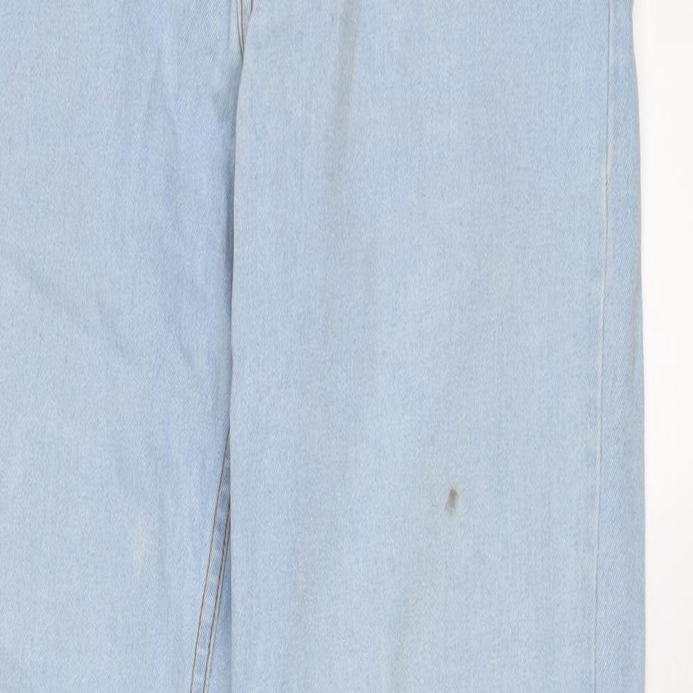 Cotton Traders Mens Blue Cotton Straight Jeans Size 32 in L30 in Regular Zip