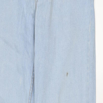 Cotton Traders Mens Blue Cotton Straight Jeans Size 32 in L30 in Regular Zip