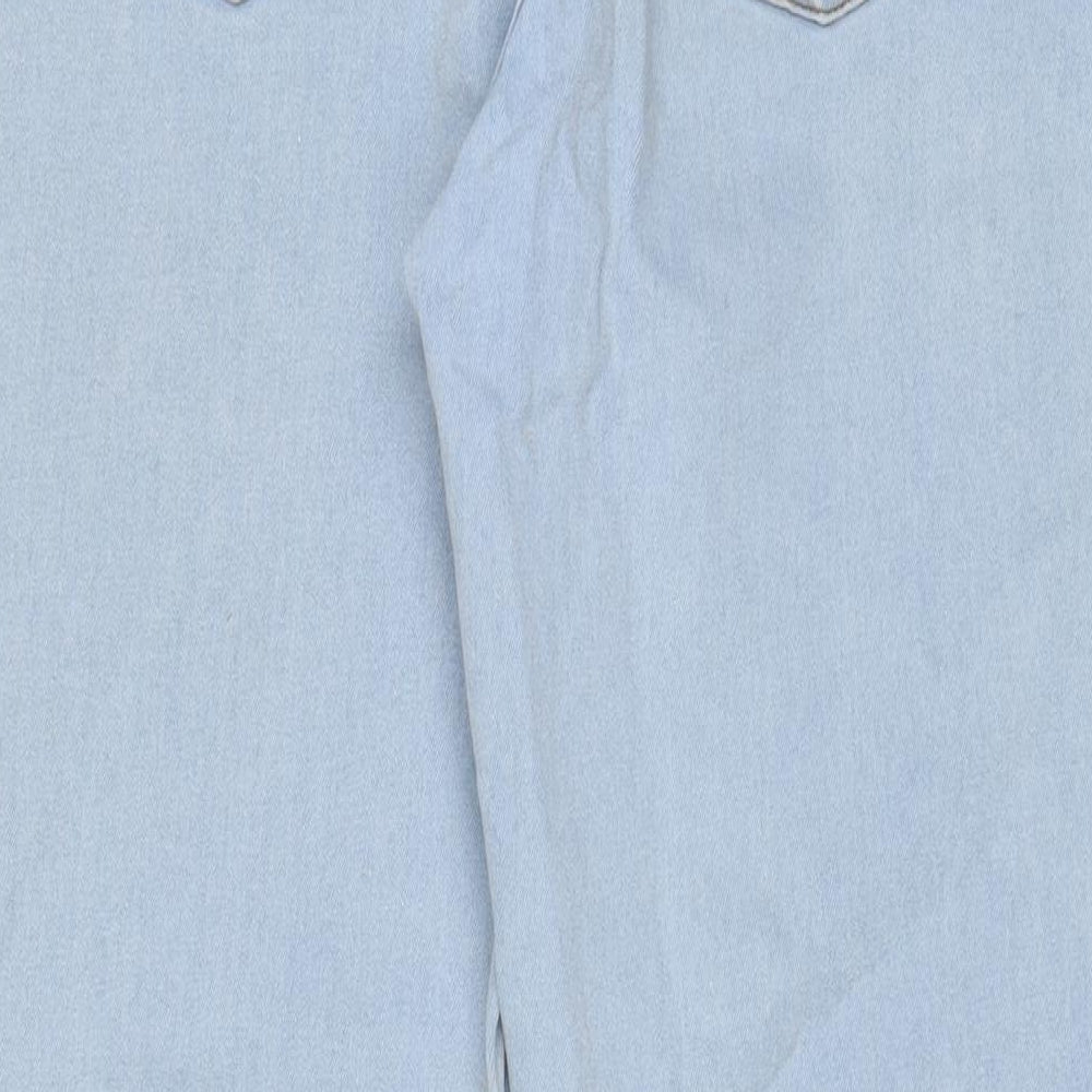 Cotton Traders Mens Blue Cotton Straight Jeans Size 32 in L30 in Regular Zip