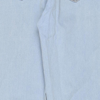 Cotton Traders Mens Blue Cotton Straight Jeans Size 32 in L30 in Regular Zip