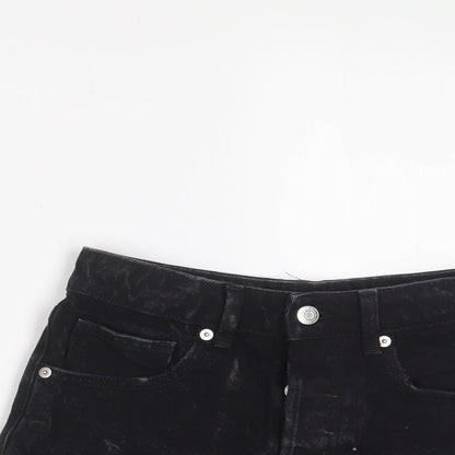 H&M Womens Black Cotton Basic Shorts Size 4 Regular Zip