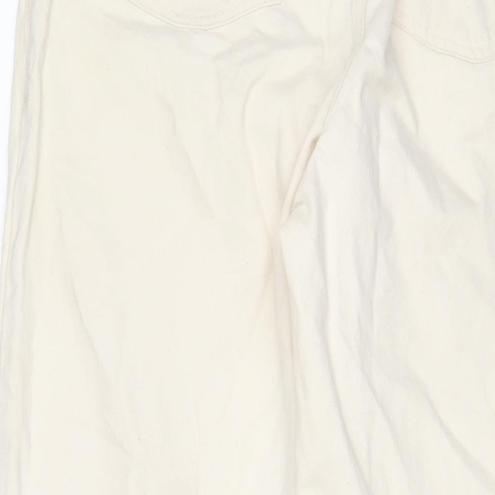 COLLUSION Womens Beige Cotton Wide-Leg Jeans Size 28 in L32 in Regular Zip