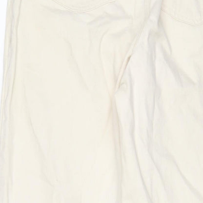 COLLUSION Womens Beige Cotton Wide-Leg Jeans Size 28 in L32 in Regular Zip