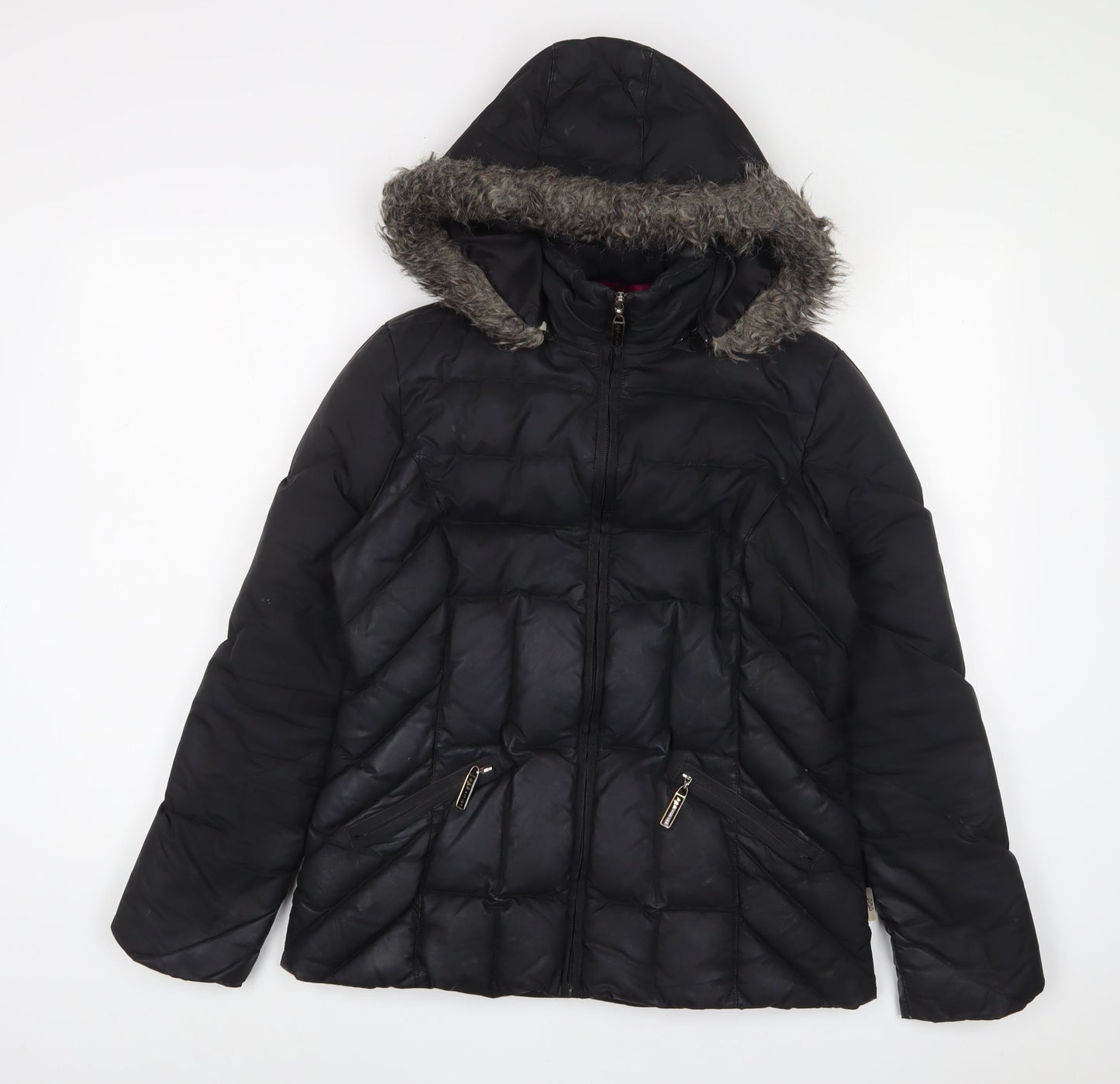 Womens UK Size S Marks and Spencer Black Parka Coat