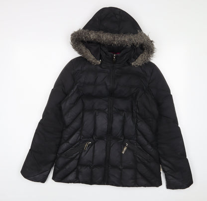 Womens UK Size S Marks and Spencer Black Parka Coat