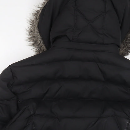 Womens UK Size S Marks and Spencer Black Parka Coat