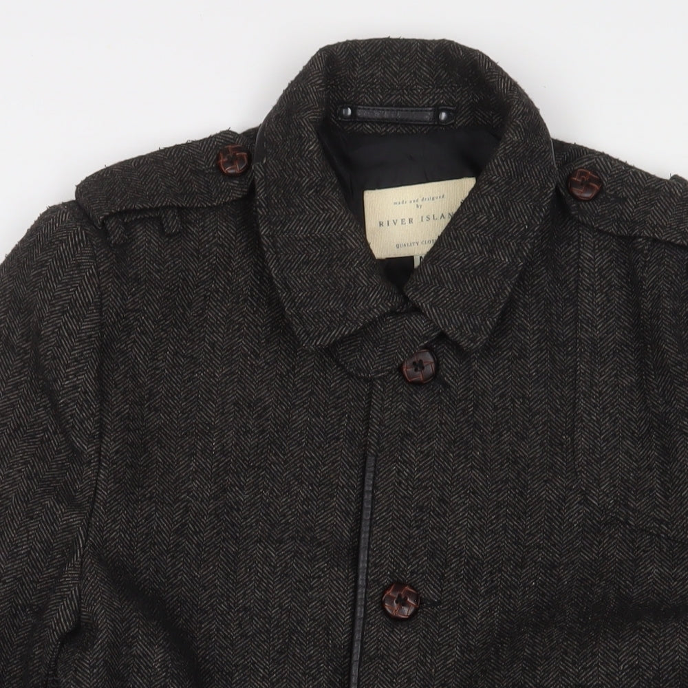 Womens UK Size M River Island Grey Military Jacket