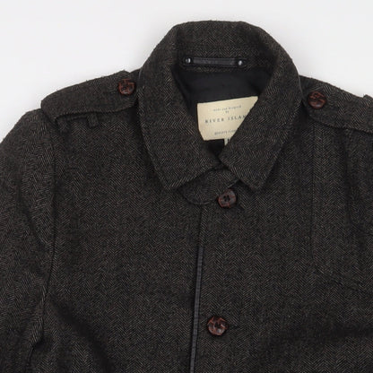 Womens UK Size M River Island Grey Military Jacket