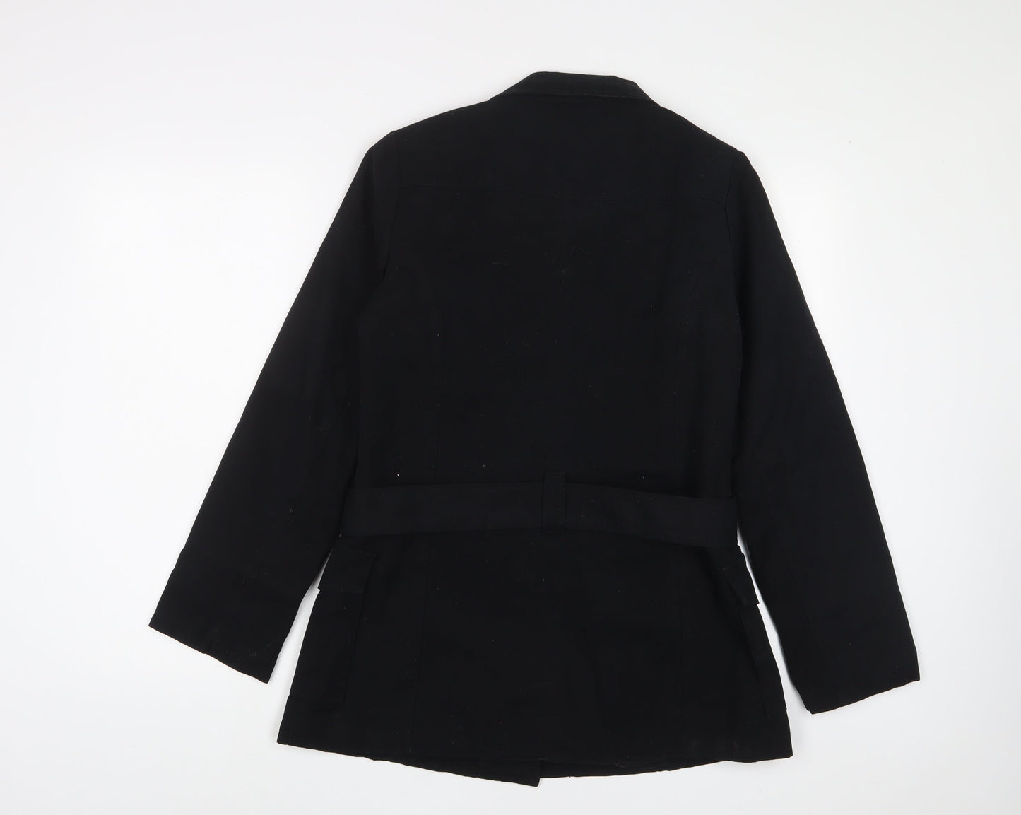 Authentic Womens Black Jacket Size 10 Button - Belted