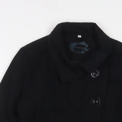 Authentic Womens Black Jacket Size 10 Button - Belted