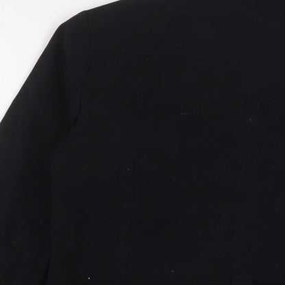 Authentic Womens Black Jacket Size 10 Button - Belted
