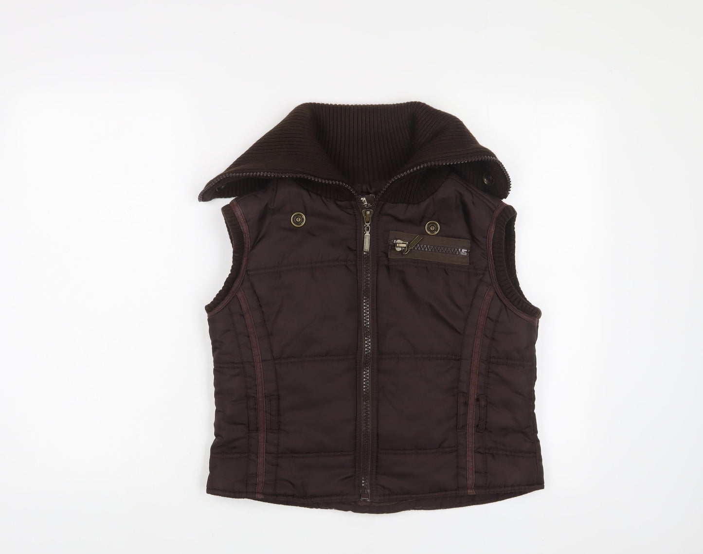 Womens UK Size 14 Moto Brown Gilet