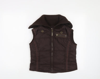 Womens UK Size 14 Moto Brown Gilet