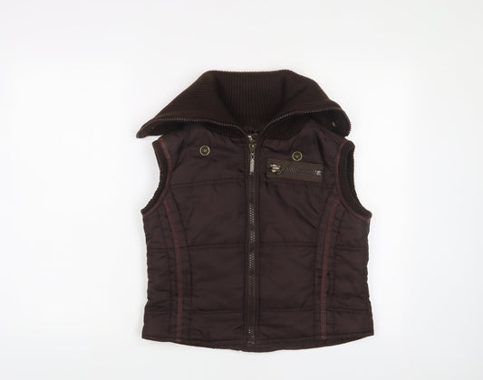 Womens UK Size 14 Moto Brown Gilet