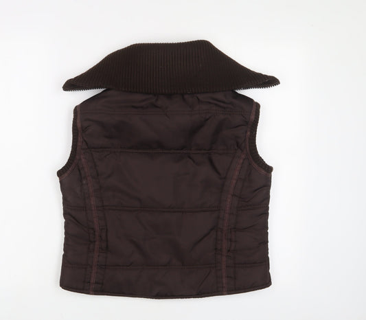 Womens UK Size 14 Moto Brown Gilet