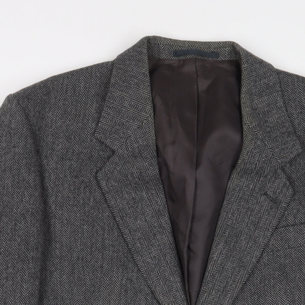 IMC Mens Grey Wool Jacket Suit Jacket Size 40 Regular - Inside Pockets