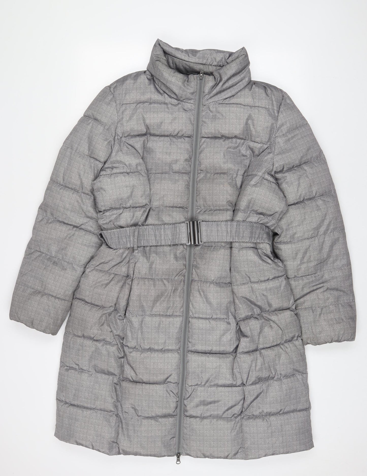 Womens UK Size 16 Bonmarché Grey Quilted Coat
