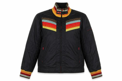 Unstable Womens Black Striped Jacket Size L Zip - Zip Pockets