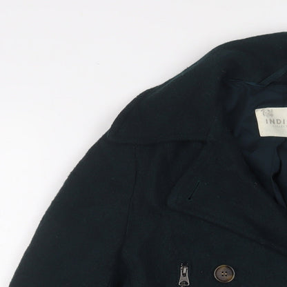 Indigo Womens Green Military Jacket Jacket Size 10 Button - Zip Pockets