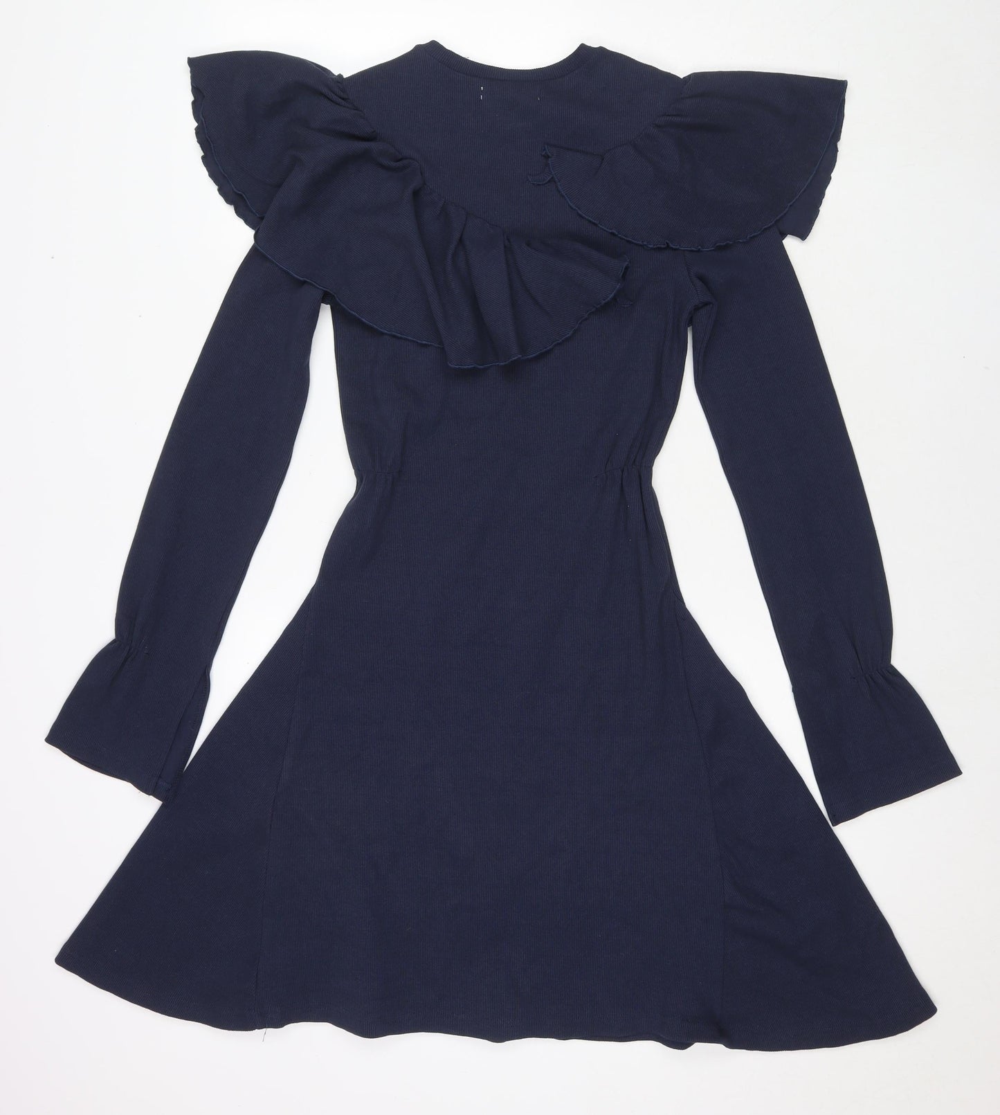 Eren Vintage Womens Blue Cotton Fit & Flare Size XS Round Neck Pullover