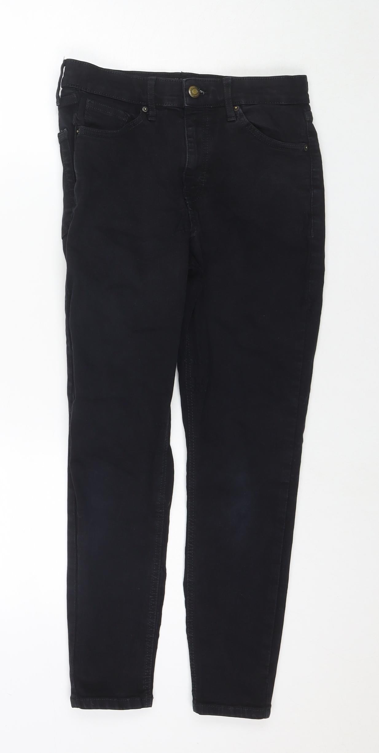 Topshop Womens Black Cotton Skinny Jeans Size 28 in L28 in Regular Zip