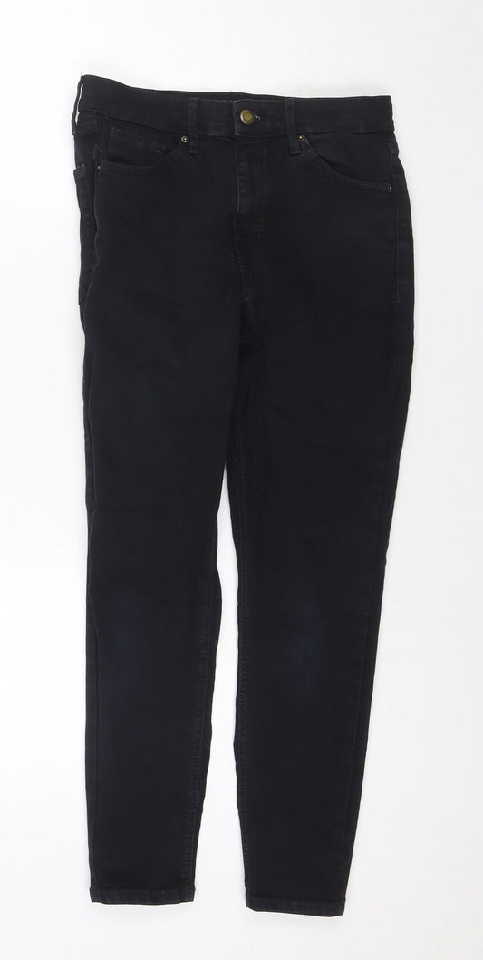 Topshop Womens Black Cotton Skinny Jeans Size 28 in L28 in Regular Zip