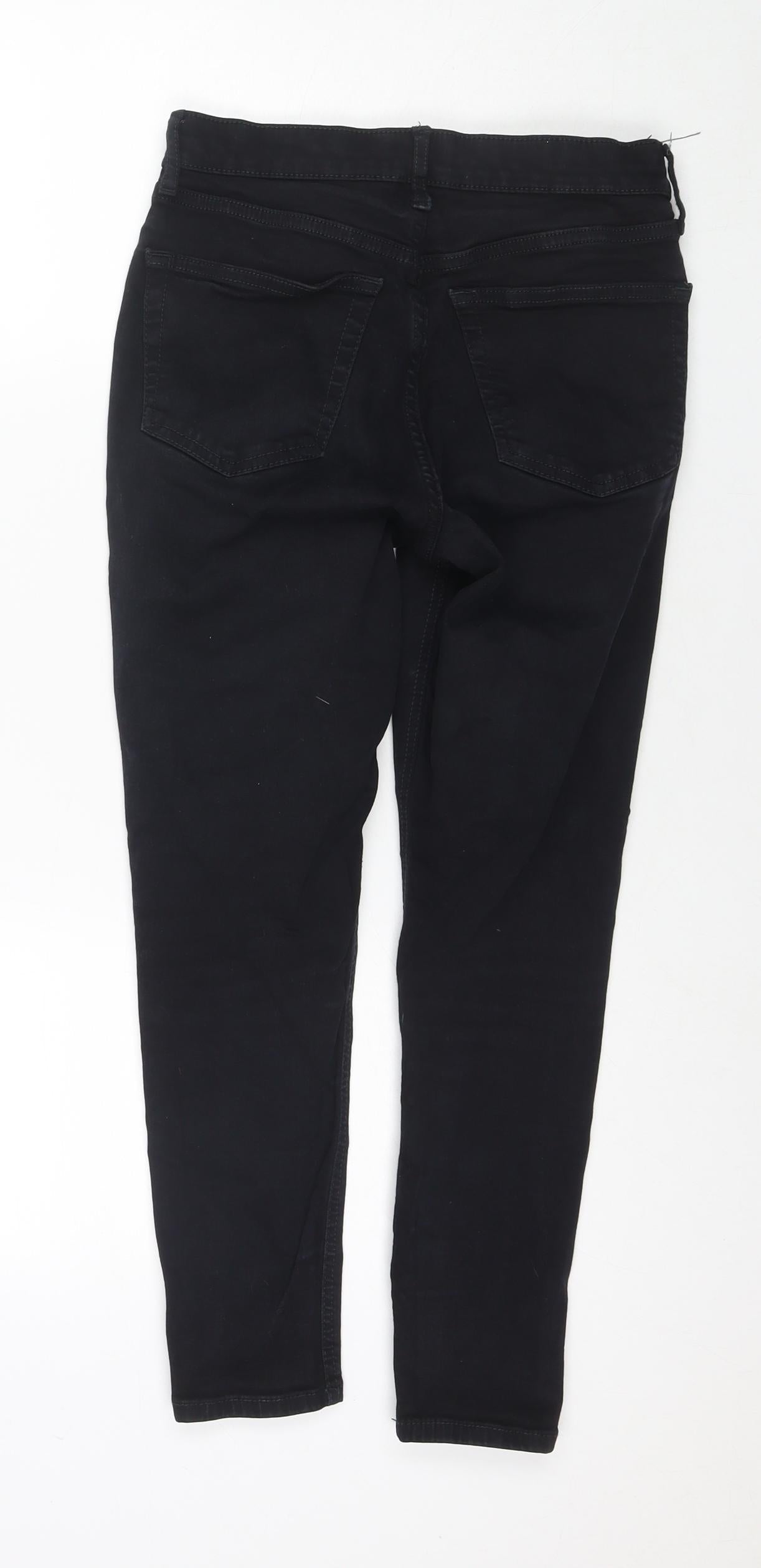Topshop Womens Black Cotton Skinny Jeans Size 28 in L28 in Regular Zip