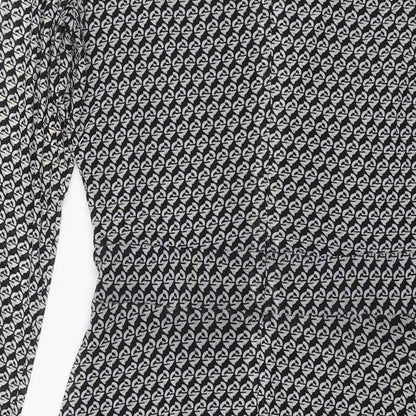 Esprit Womens Black Geometric Polyester Fit & Flare Size M V-Neck Zip