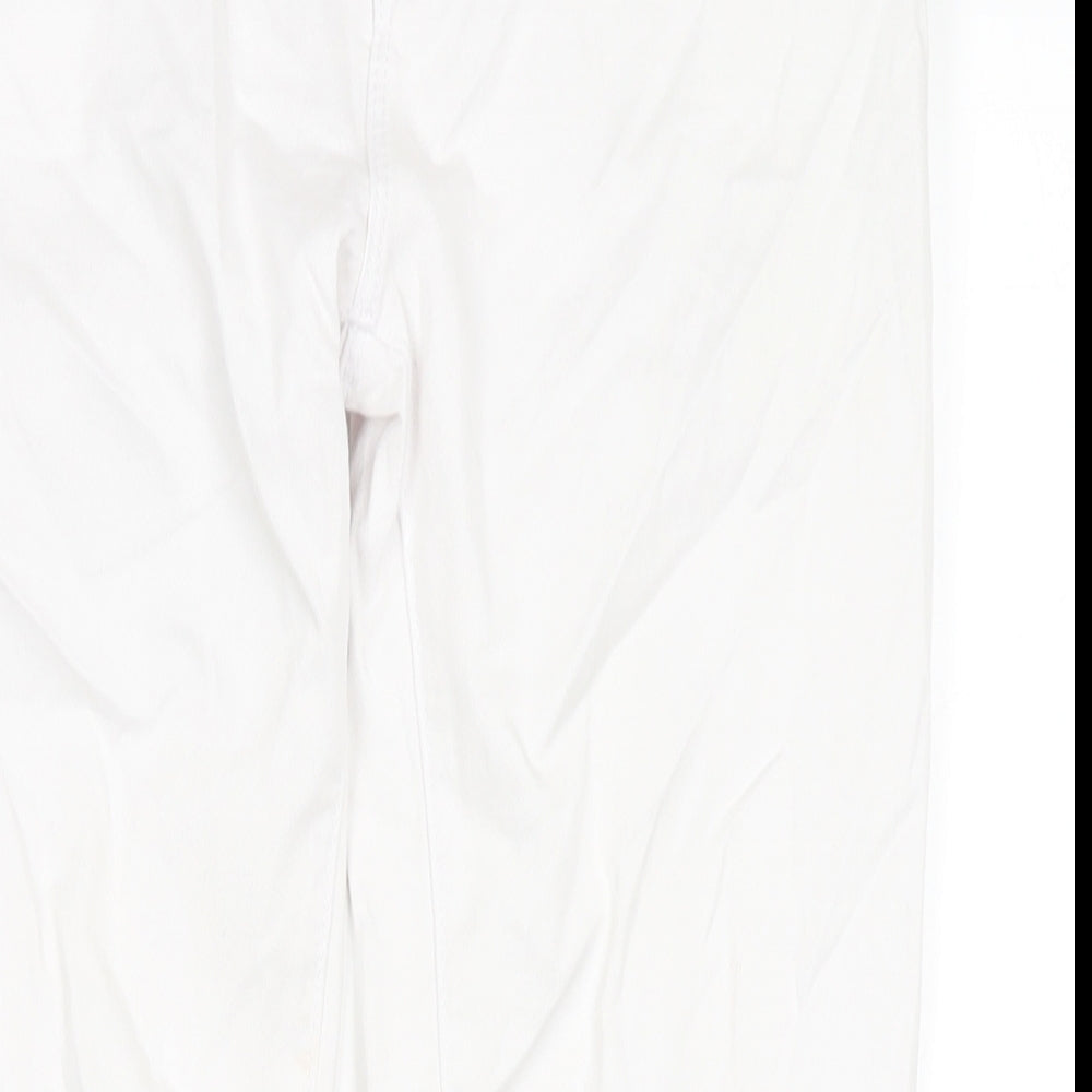 Miss Anna Womens White Cotton Skinny Jeans Size 16 L27 in Regular Zip