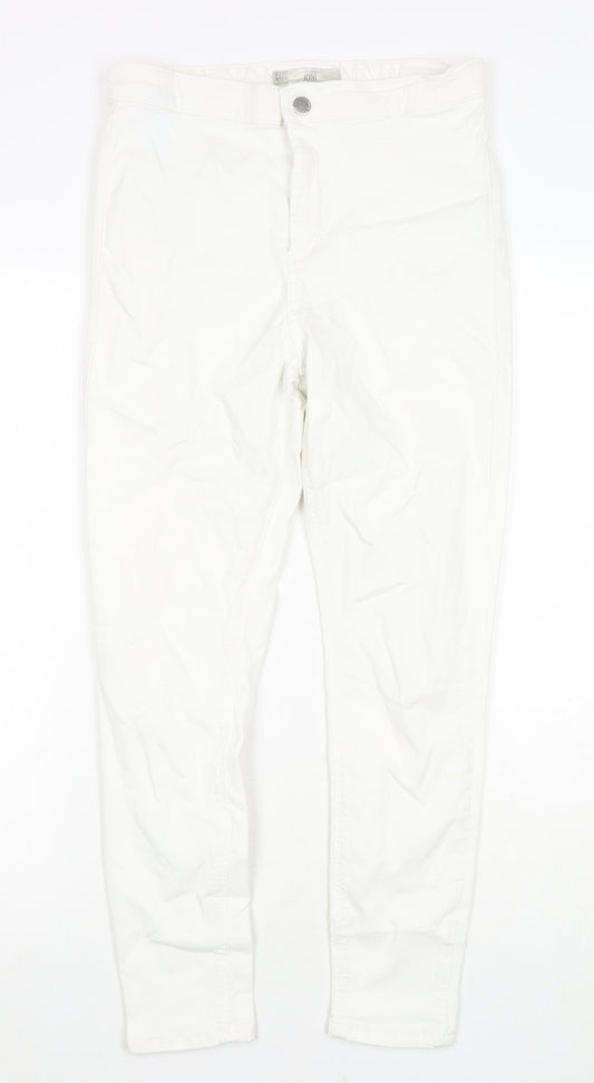 Topshop Womens White Cotton Skinny Jeans Size 30 L25 in Regular Zip
