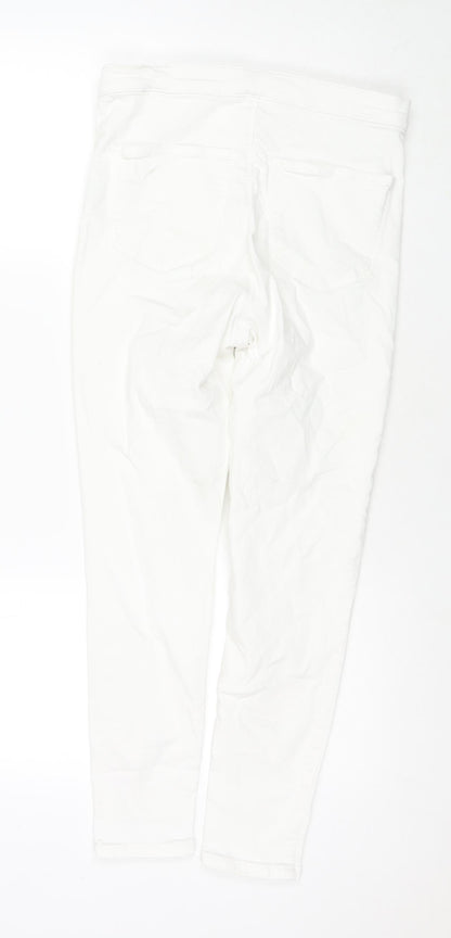 Topshop Womens White Cotton Skinny Jeans Size 30 L25 in Regular Zip