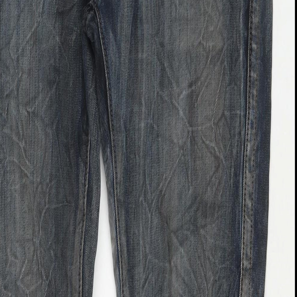 Mass & Only Mens Blue Cotton Straight Jeans Size 32 in L31 in Regular Zip