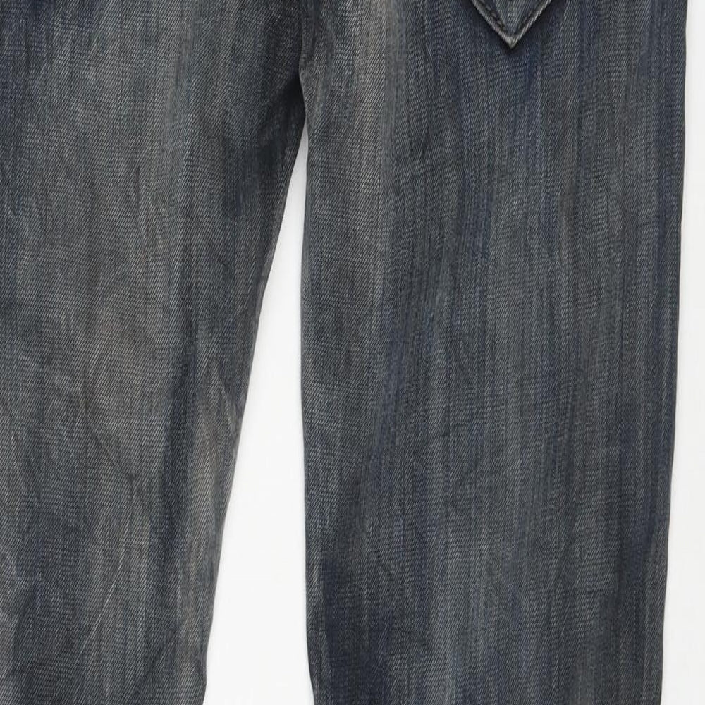 Mass & Only Mens Blue Cotton Straight Jeans Size 32 in L31 in Regular Zip