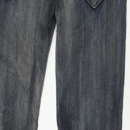 Mass & Only Mens Blue Cotton Straight Jeans Size 32 in L31 in Regular Zip