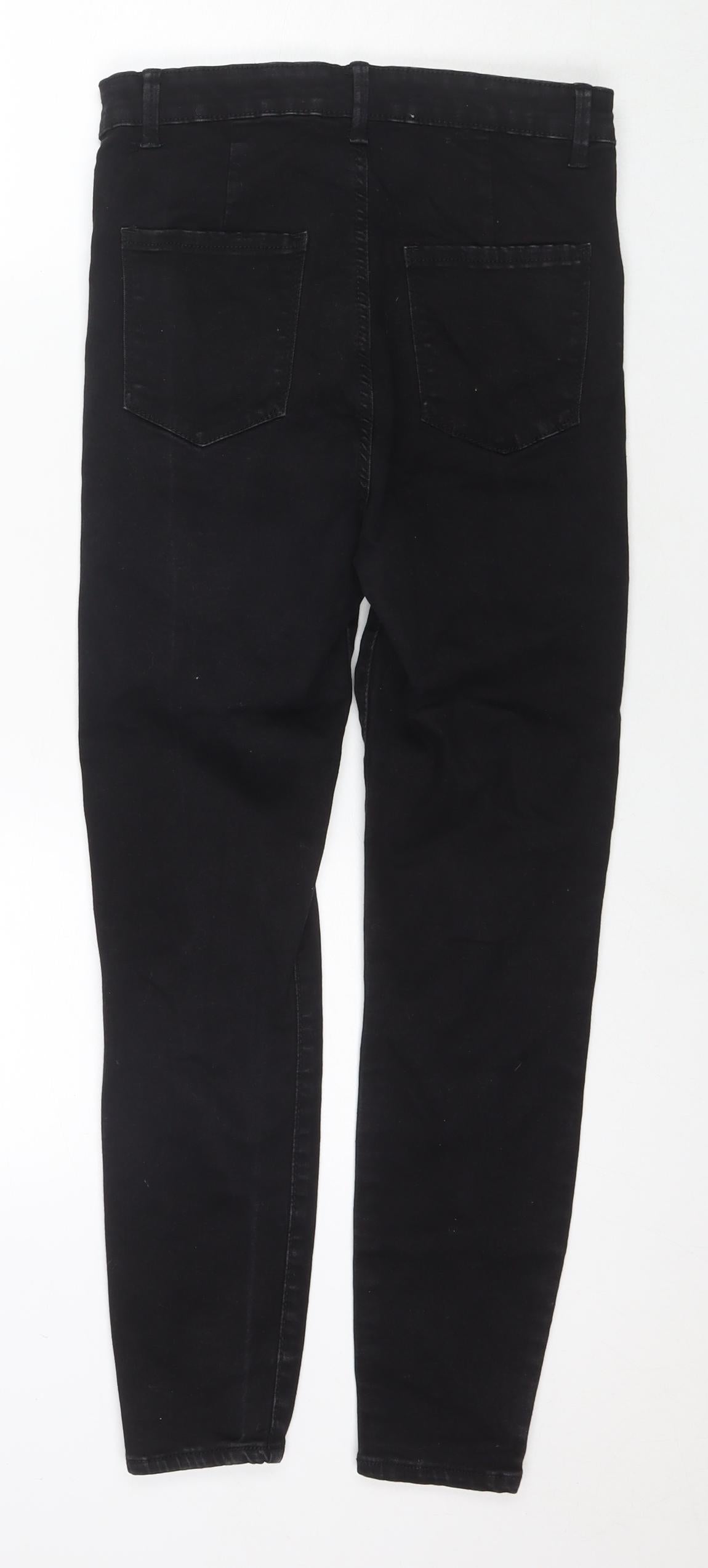 Denim & Co. Womens Black Cotton Skinny Jeans Size 14 L25 in Regular Zip