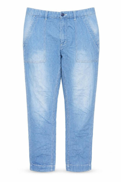 Global World Womens Blue Polyester Blend Capri Jeans Size M L24 in Regular Zip