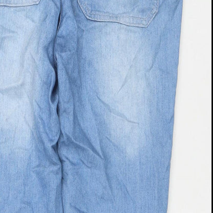 Global World Womens Blue Polyester Blend Capri Jeans Size M L24 in Regular Zip