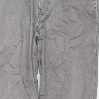 Cortefiel Mens Grey Cotton Straight Jeans Size 32 in L31 in Regular Zip