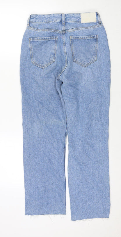 Zara Womens Blue Polyester Blend Straight Jeans Size 6 L27 in Regular Zip