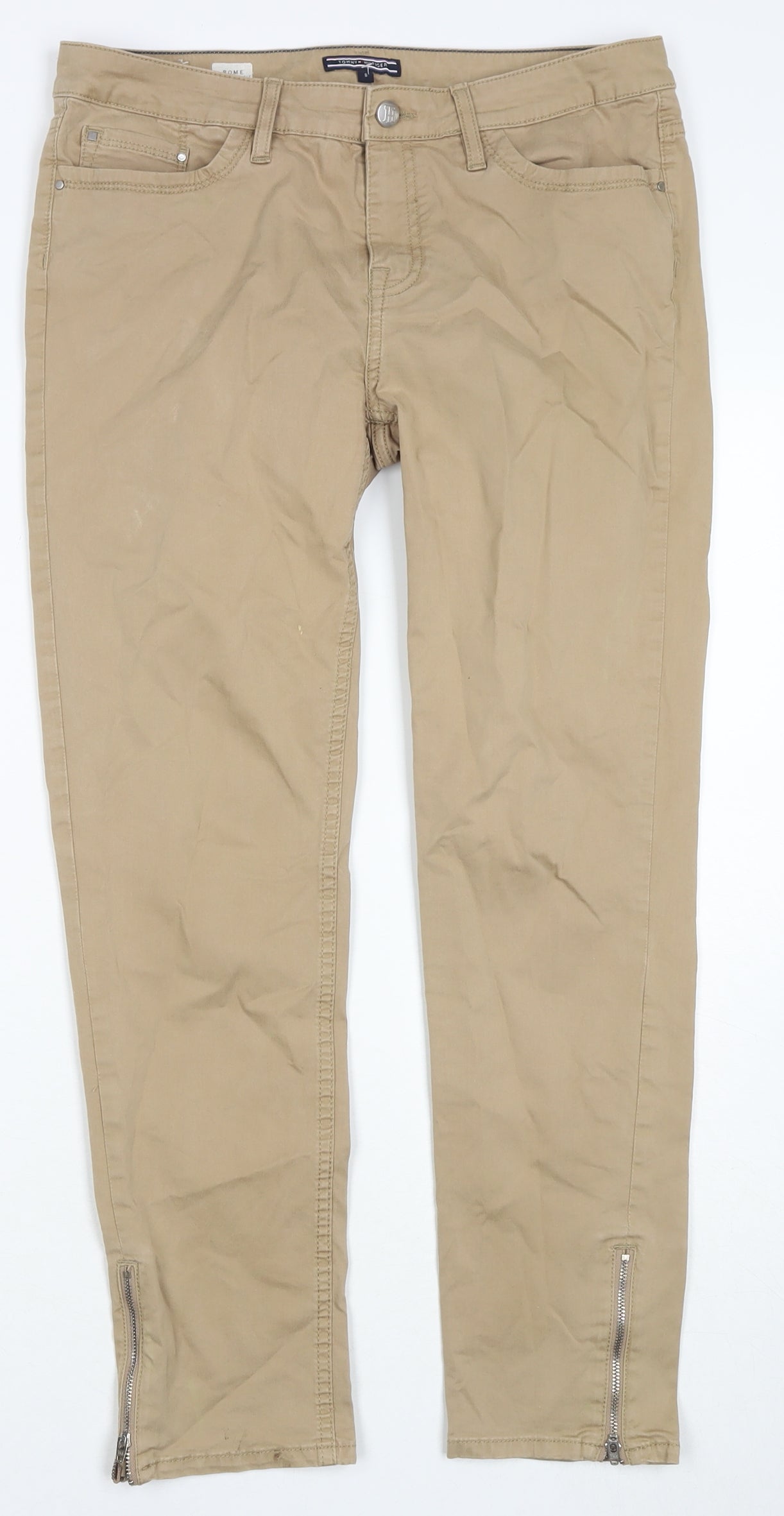 Womens UK Size 8 Tommy Hilfiger Regular Fit Straight Brown Jeans